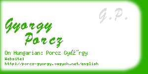 gyorgy porcz business card